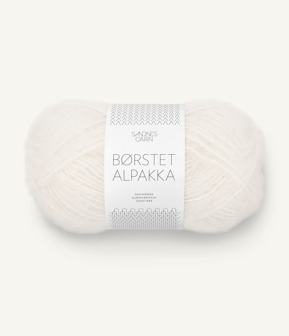 Hovedbilde Børstet Alpakka 1001 White